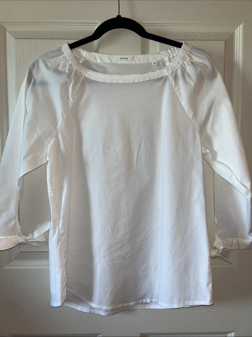 OPUS Womans White Crisp Cotton Minimalist Cottagecore‎ Top Size 36 US 4-6